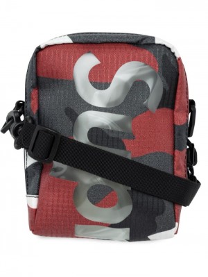 Bolsa De Mensajero Supreme Logo-print Neck Pouch Hombre Rojas Colombia | T3C-84473