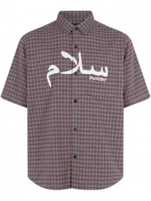 Camisas Supreme X Undercover Corta-sleeve Flannel Hombre Gris Colombia | B7S-70169