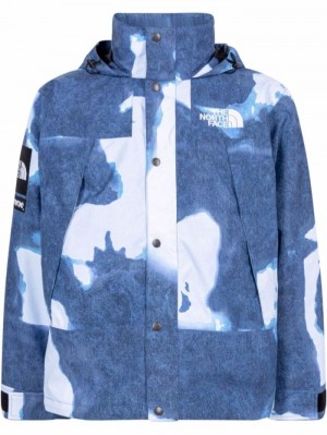 Chaquetas De Plumas Supreme X The North Face Bleached Denim-print Mountain Jacket Mujer Azules Colombia | Z2U-37336