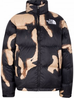 Chaquetas De Plumas Supreme X The North Face Nuptse Bleached Denim Print Jacket Hombre Marrones Colombia | M6W-82014