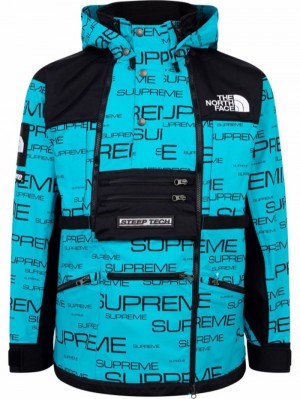 Chaquetas De Plumas Supreme X The North Face Steep Tech Apogee Encapuchado Jacket Mujer Azules Colombia | H5R-05615