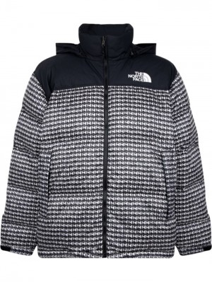 Chaquetas De Plumas Supreme X The North Face Nuptse Stud-print Jacket Hombre Negras Colombia | U7O-04138