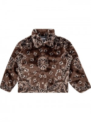 Chaquetas Supreme Bandana Faux Fur Bomber Hombre Marrones Colombia | W1N-07984