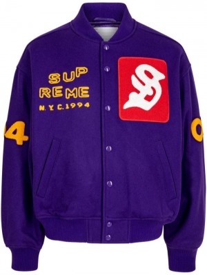 Chaquetas Supreme Tourist "Purple" Varsity Mujer Moradas Colombia | N5E-78794