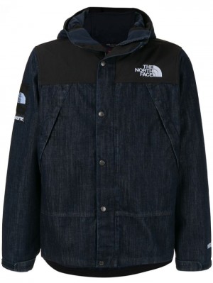 Chaquetas Supreme X The North Face Denim Dot Shot Hombre Azules Colombia | P1H-47477