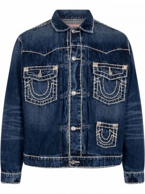 Chaquetas Supreme X True Religion Denim Trucker Hombre Azules Colombia | C1E-82871