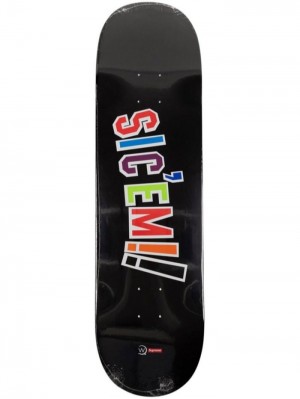 Equipo Supreme X Wtaps Sic'em! Skateboard Deck Hombre Negras Colombia | F7O-66230