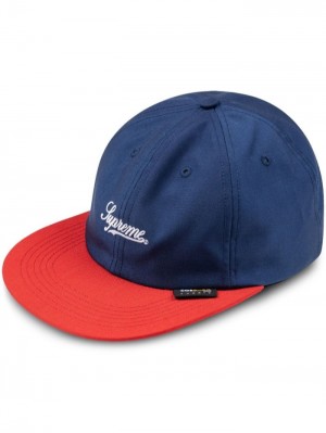 Gorras Supreme Cordura Script Logo Six-panel Hombre Azul Marino Rojas Colombia | D1K-65728