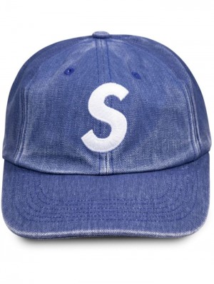 Gorras Supreme Pigment Logo-embroidered 6-panel Hombre Azules Colombia | D3K-70249