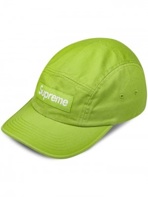 Gorras Supreme Washed Chino Twill Camp Hombre Verde Colombia | R4D-13955