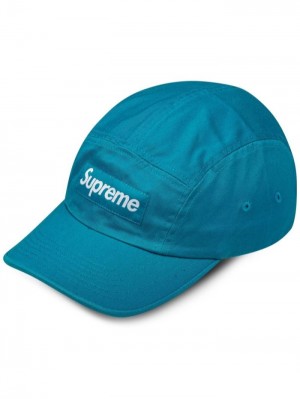 Gorras Supreme Washed Chino Twill Camp Hombre Azules Colombia | D2J-23860