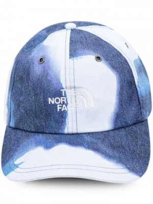 Gorras Supreme X The North Face Bleached Denim Print 6-panel Hombre Azules Blancas Colombia | L4I-34205