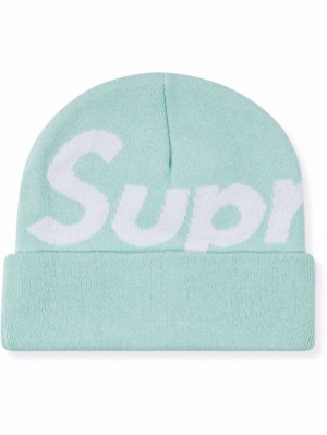 Gorro Supreme Big Logo De Punto Mujer Azules Colombia | O8A-17054