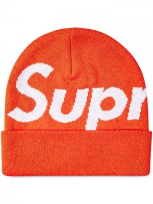 Gorro Supreme Big Logo Hombre Naranjas Colombia | T3X-95430