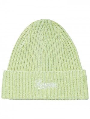 Gorro Supreme Bleached Rib-knit Hombre Verde Colombia | R9J-62543