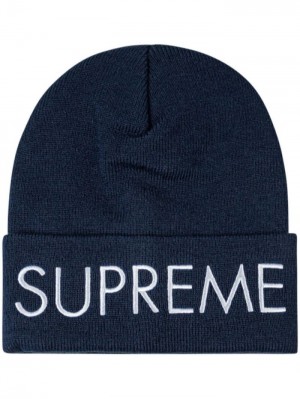 Gorro Supreme Capital Logo-embroidered Hombre Azules Colombia | O4Z-40353