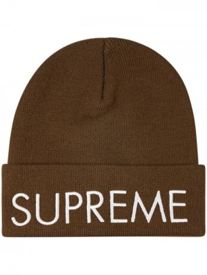 Gorro Supreme Capital Logo-embroidered Mujer Marrones Colombia | M1L-99150