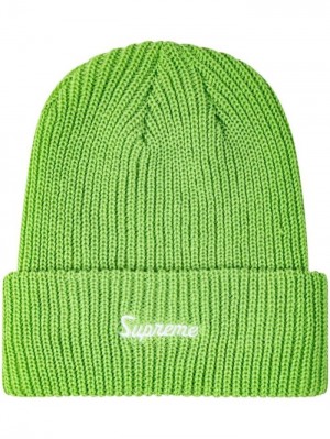 Gorro Supreme Loose Gauge Acanalado Hombre Verde Colombia | R9T-90836