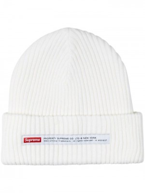 Gorro Supreme Property Label De Punto Hombre Blancas Colombia | K2G-21078