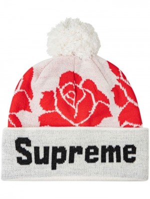 Gorro Supreme Rose Knit Hombre Blancas Colombia | B5W-80315