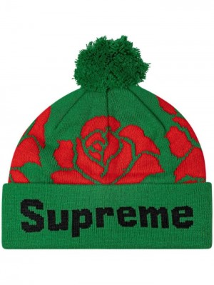 Gorro Supreme Rose Knit Mujer Verde Colombia | A6K-88413