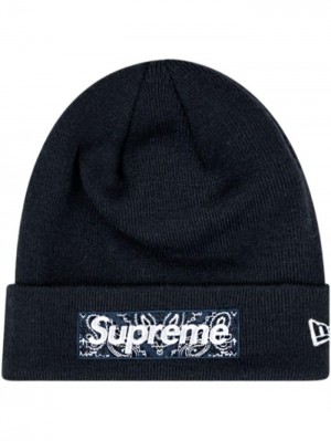 Gorro Supreme X New Era Box Logo Hombre Azules Colombia | F3O-83511