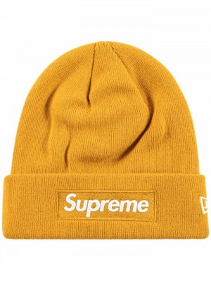 Gorro Supreme X New Era Box-logo Hombre Amarillo Colombia | U1Q-75947