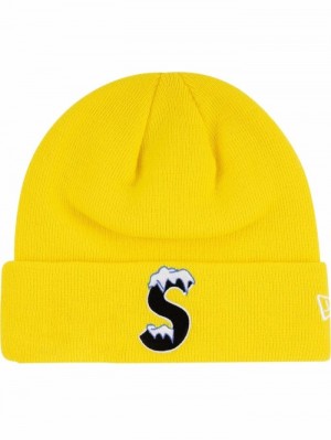 Gorro Supreme X New Era S Logo De Punto Mujer Amarillo Colombia | Z7K-43765