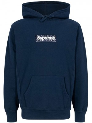 Poleron Supreme Bandana Box Logo Hombre Azul Marino Azules Colombia | N5I-99680