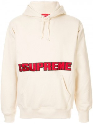 Poleron Supreme Blockbuster Logo-print Hombre Blancas Colombia | H1D-43958