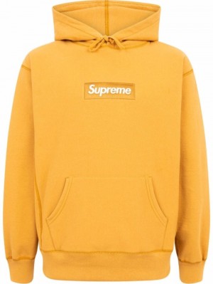 Poleron Supreme Box Logo Drawstring Hombre Naranjas Colombia | G4Z-30210