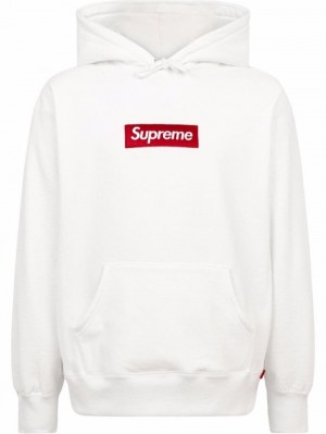 Poleron Supreme Box Logo Hombre Blancas Colombia | W0N-65575