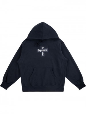 Poleron Supreme Cross Box Logo Hombre Azules Colombia | Y8F-00526