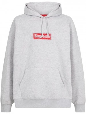 Poleron Supreme Inside Out Box Logo "Heather Grey" Hombre Gris Colombia | O6G-09471