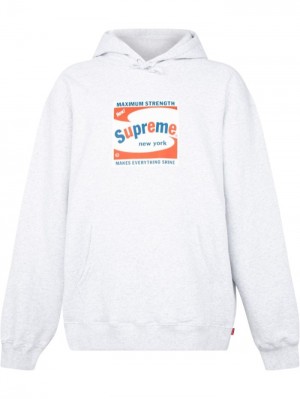 Poleron Supreme Shine Logo-print Hombre Gris Colombia | Y6L-18246