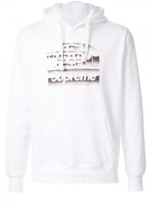 Poleron Supreme X The North Face Metallic-logo Encapuchado Sweatshirt Hombre Blancas Colombia | U0V-23579