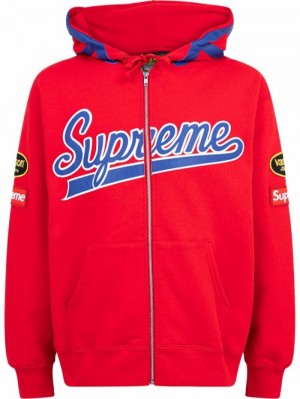 Poleron Supreme X Vanson Leathers Spider Zip-Up Hombre Rojas Colombia | O7S-08769