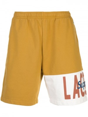 Short Supreme X Lacoste Logo-panel Pista Hombre Amarillo Colombia | D6J-77610