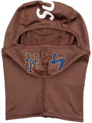 Sombreros Supreme X Mlb Kanji Teams "New York Mets - Brown" Ligeros Balaclava Hombre Marrones Colombia | G1P-81100