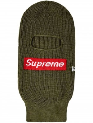 Sombreros Supreme X New Era Box Logo De Punto Balaclava Hombre Verde Colombia | W6P-80753