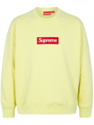 Sudaderas Supreme Box Logo Crewneck Hombre Amarillo Colombia | A0W-64163