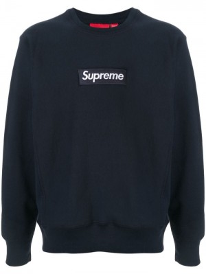 Sudaderas Supreme Box Logo Crew-neck Hombre Azules Colombia | W7O-60560