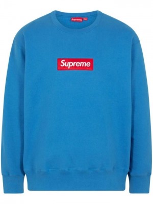 Sudaderas Supreme Box Logo Crew-neck Sweashirt Hombre Azules Colombia | Q5G-72662