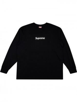 Sudaderas Supreme Box Logo Long-sleeve T-Shirt Hombre Negras Colombia | N1K-77002