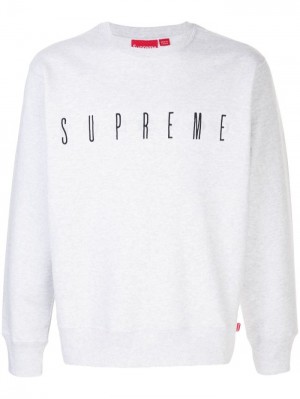 Sudaderas Supreme Estampadas-print Crew Neck Hombre Gris Colombia | Q0L-02085