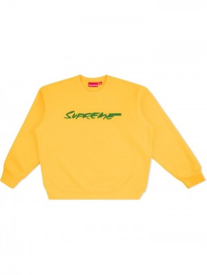 Sudaderas Supreme Futura Logo Crew Neck Hombre Amarillo Colombia | C4K-16789