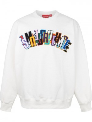 Sudaderas Supreme Stacked Crew Neck Hombre Blancas Colombia | S6C-62103