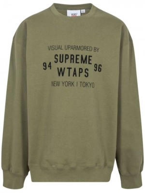 Sudaderas Supreme X Wtaps Crew-neck Hombre Verde Colombia | R0N-34963