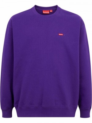 Suéteres Supreme Small Box Logo Crew Neck Sweatshirt Mujer Moradas Colombia | W5R-72632