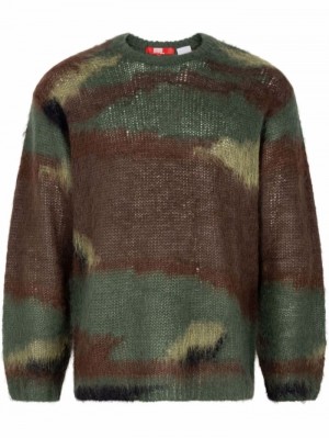 Suéteres Supreme X Junya Watanabe Brushed Camo Jumper Hombre Verde Colombia | N1U-12231